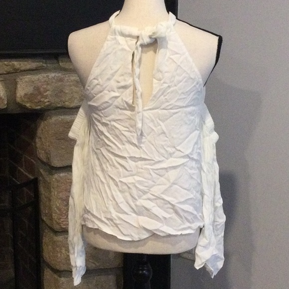 MinkPink Halter Top With Off Shoulder Sleeves - Picture 2 of 2